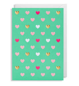 Green With Mini Hearts Card