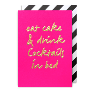 Card - Eat Cake & Cocktails In Bed