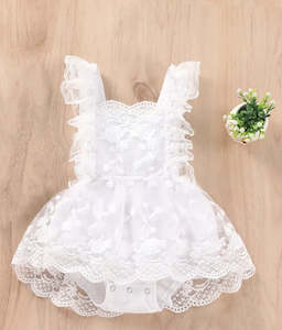 Love & Sunshine Romper Dress - White Lace