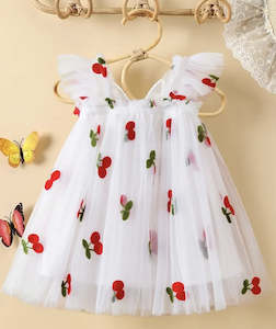 Love & Sunshine Tutu Dress with Wings - White Cherries