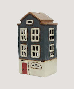 Homewares: Alsace Tea Light House Nordic Navy