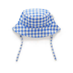 Gingham Linen Blend Sunhat Nile