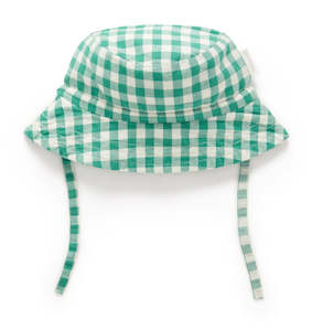 Linen Blend Sunhat - Palm Gingham