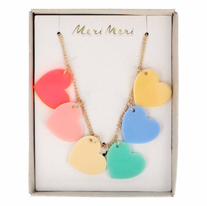 Meri Meri - Rainbow Hearts Necklace