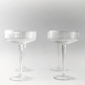 Ribbed Champagne Coupes