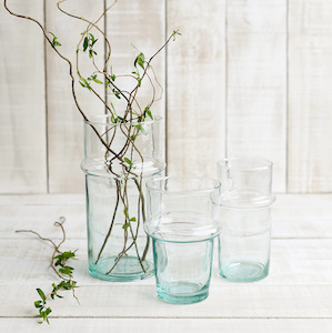 Homewares: Le Verre Beldi Bok Luk Vase - Blue