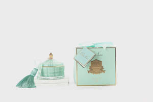 Tiffany Blue Art Deco Candle w/ Tassel