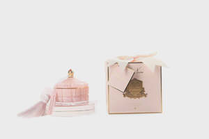 Homewares: Pink & Gold Art Deco Candle w/ Tassel