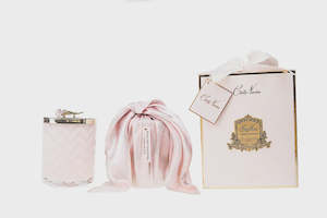 Charente Rose Herringbone Candle w/ Scarf & Rose Brooch