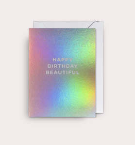 Holographic Happy Birthday Beautiful Mini Card