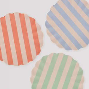 Stripy Reusable Bamboo Plate - Large