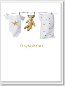 iCandy Card - Congratulations (New Baby /Teddy on Washing Line)