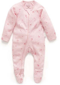 Purebaby - Pale Pink Blossom Growsuit