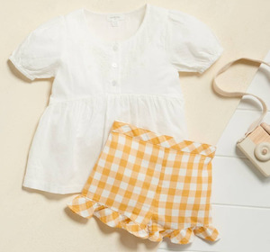 Mustard Ruffle Shorts 5