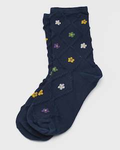 Claudia Navy Socks