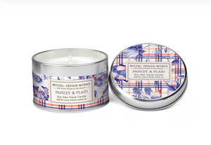 Michel Design Works Paisley & Plaid Travel Candle