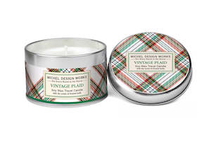 Michel Design Works Vintage Plaid Travel Candle