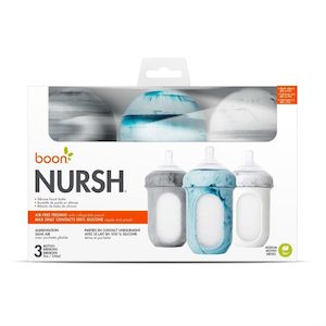 NURSH SILICON FEEDING BOTTLE 3PK 240ml