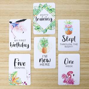 Pineapple & Flamingos Baby Milestone Cards