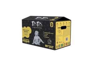 TOTO PREMIUM NAPPIES FOR CRAWLER - SIZE 3 - 88 NAPPIES - 6 TO 11KG