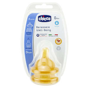 Aids Accessories: Chicco Well-Being Latex Teat 0m+ - 2 Pack