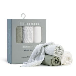 Little Linen  Bamboo Muslin Wraps 3pk - Bayleaf