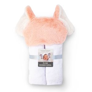 THE LITTLE LINEN PLUSH HOODED TOWEL SOFT PINK