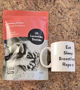 Lactation Cookies with coffee mug