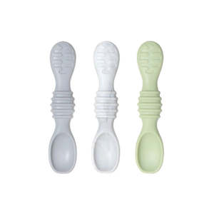 Bumkins Silicone Spoon 3pk - Taffy - Grey