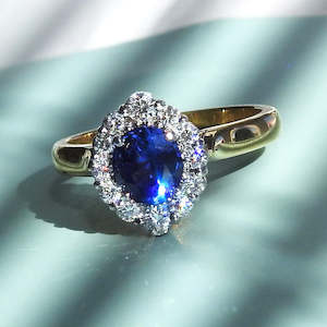 Jewellery manufacturing: Blue Sapphire & Diamond Ring