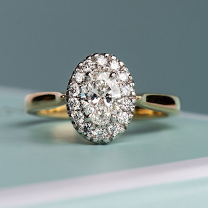 Oval Diamond Halo Ring