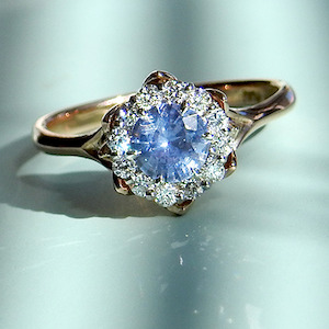 Jewellery manufacturing: Ice Sapphire and Diamond Ring