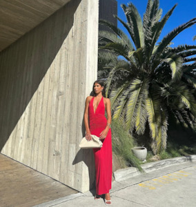 Brooklyn Maxi Dress in Scarlet