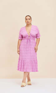 Mirella V Neck Dress in Orchid