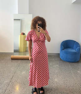 Clover Dress in Red Gingham