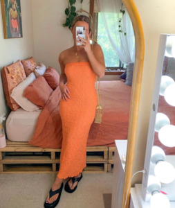 Petra Dress in Aperol Spritz