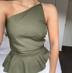 Bettina Cotton Top in Khaki