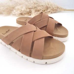 Piper Leather Slide - Tan