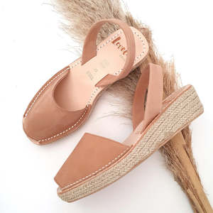 TAN NUBUCK MINI ESPADRILLE WEDGE