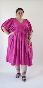 Willow Midi Dress Magenta - Size 24