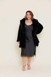 Carly Faux Fur Coat - Size 18