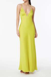 Time to Shine Slip Dress in Lime