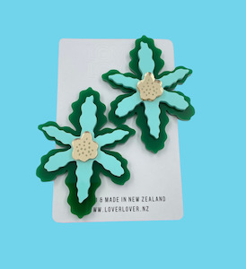 Statement Earrings: FLORA - Green-Pastel Mint