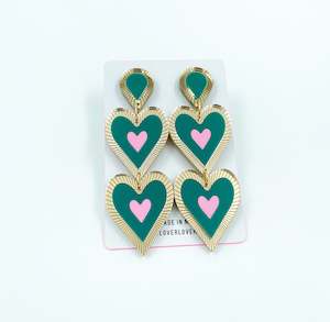 Freina Double drop -Emerald-pink