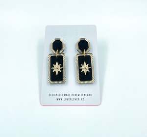 Statement Earrings: Moxie - Black-Gold