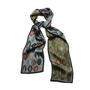 Greenery Delight Pure Mulberry Silk Long Scarf Silk Twilly