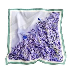 Clothing: Breeze of Lavender Pure Mulberry Silk Square Scarf Bandana