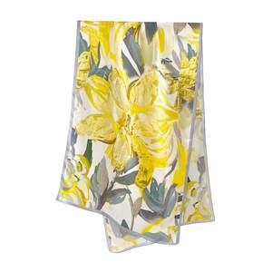 Clothing: Floral Sunshine Pure Mulberry Silk Extra Large Long Scarf