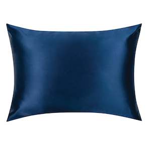 Clothing: Navy Blue Silk Pillowcase - King - Zip Closure