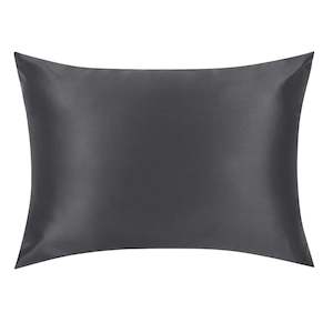 Clothing: Grey Silk Pillowcase - USA Standard Size - Zip Closure